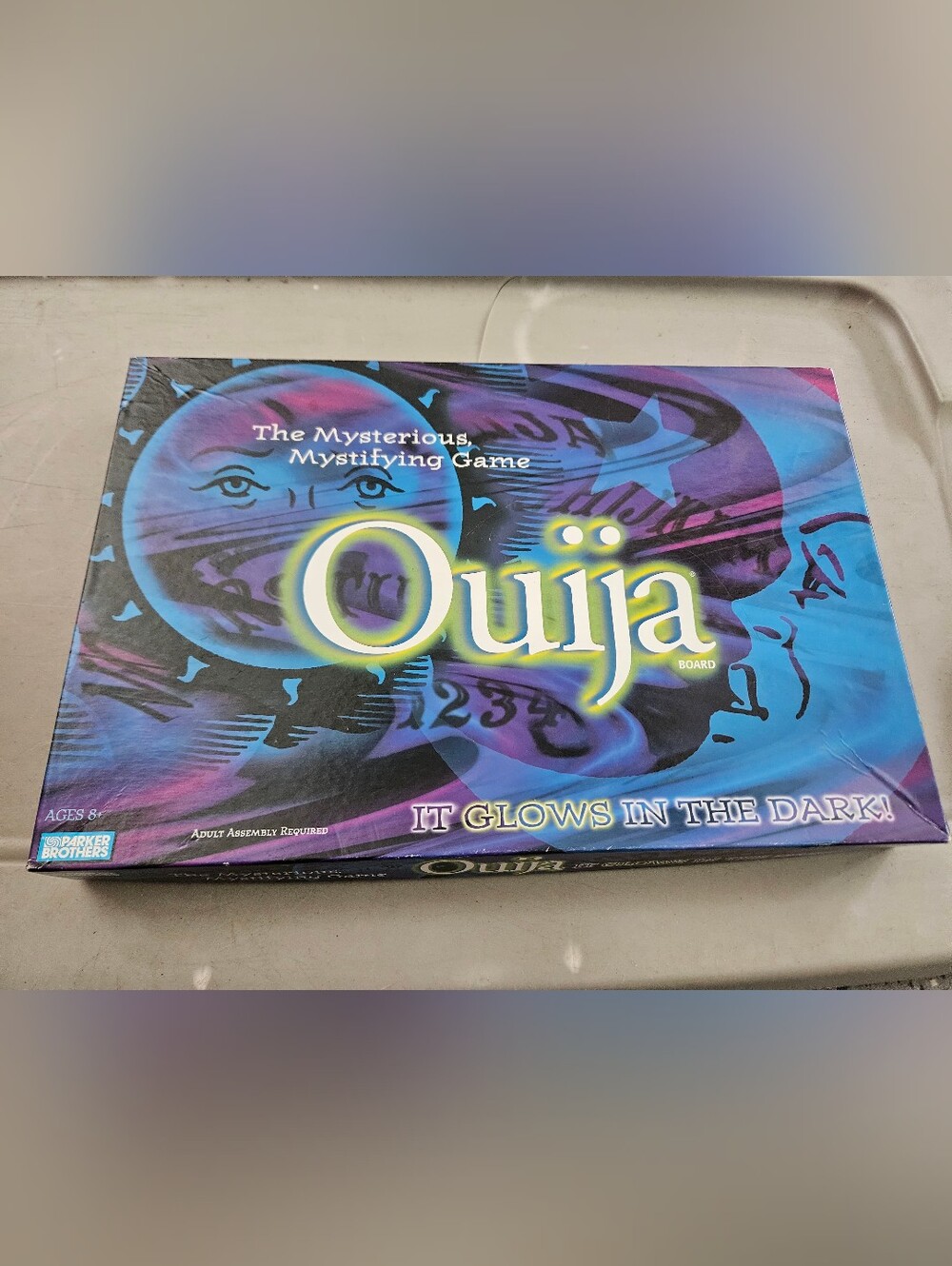 Hasbro Ouija Game Board in Black and White with Purple Planchette Accent